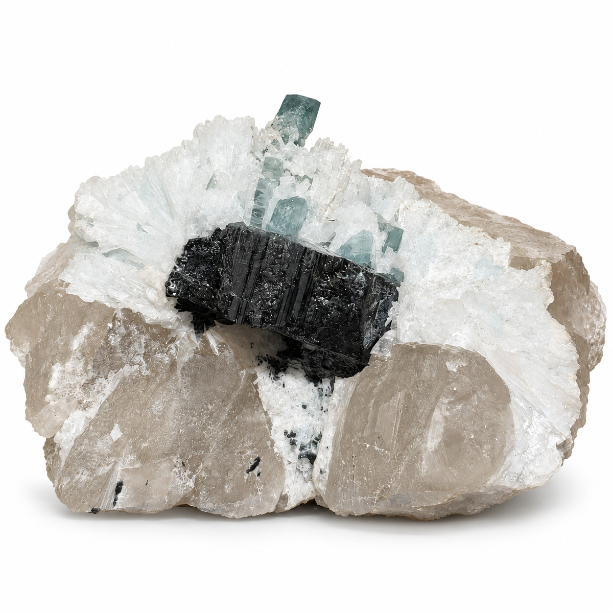 Aquamarine with Indicolite Tourmaline